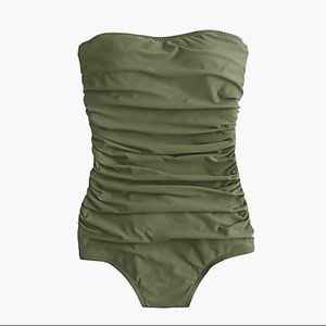 J. Crew Ruched bandeau one-piece swimsuit